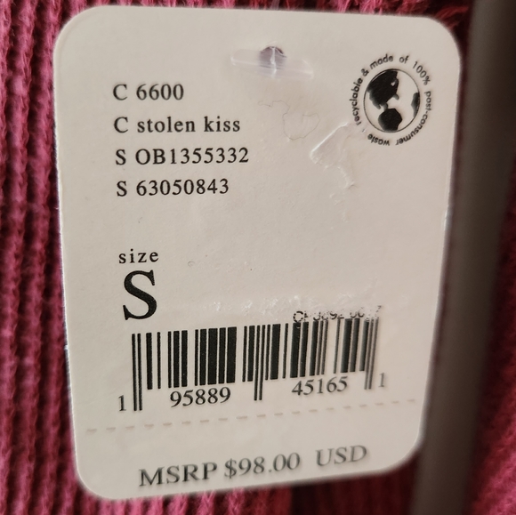 Free People Asher Thermal Oversized Shirt Stolen Kiss Maroon Red Small NWT NEW - Picture 11 of 12